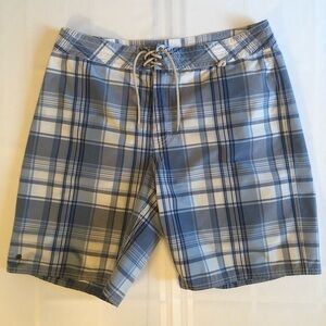 Polo Ralph Lauren Classic Blue & White Plaid Design Board Shorts Size 34